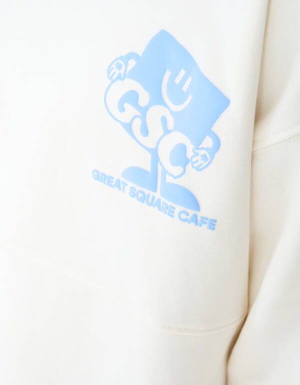 Caf&eacute; Artwork Sweater Gebroken Wit SHOEBY BOYS
