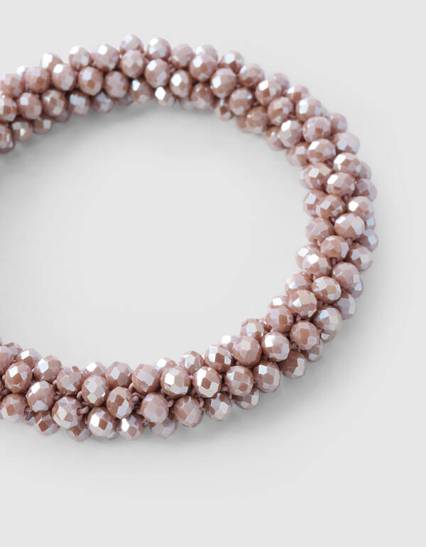 Beaded Haarelastiek Bruin SHOEBY ACCESSOIRES