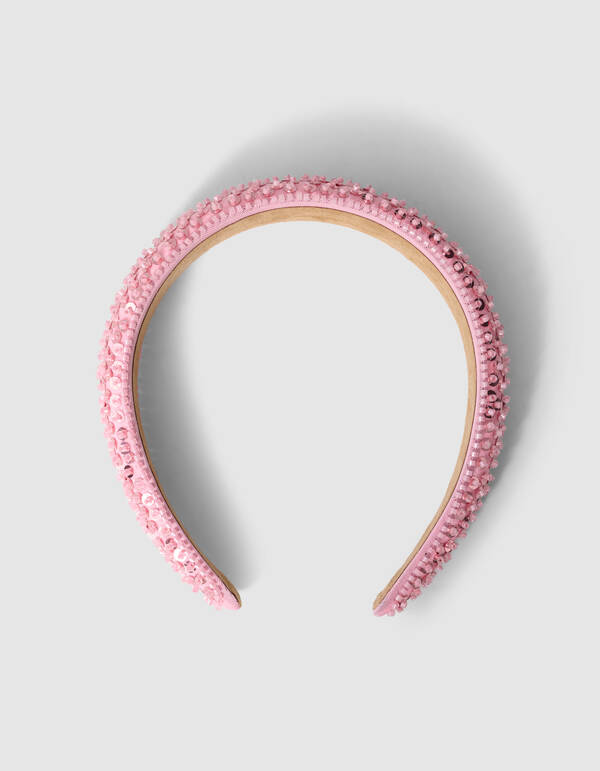 Sequin Haarband Roze SHOEBY ACCESSOIRES