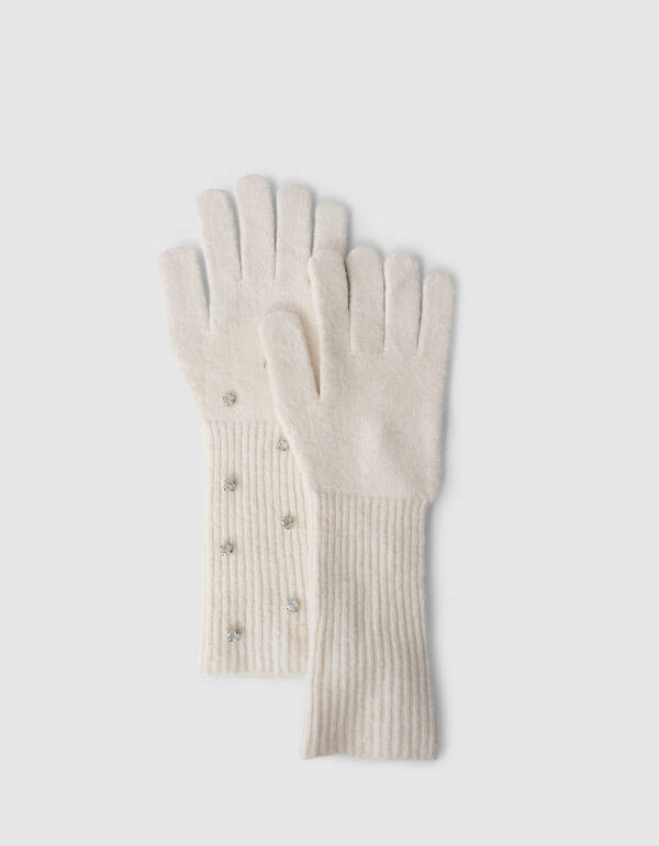 Strass Handschoenen Gebroken Wit SHOEBY ACCESSOIRES