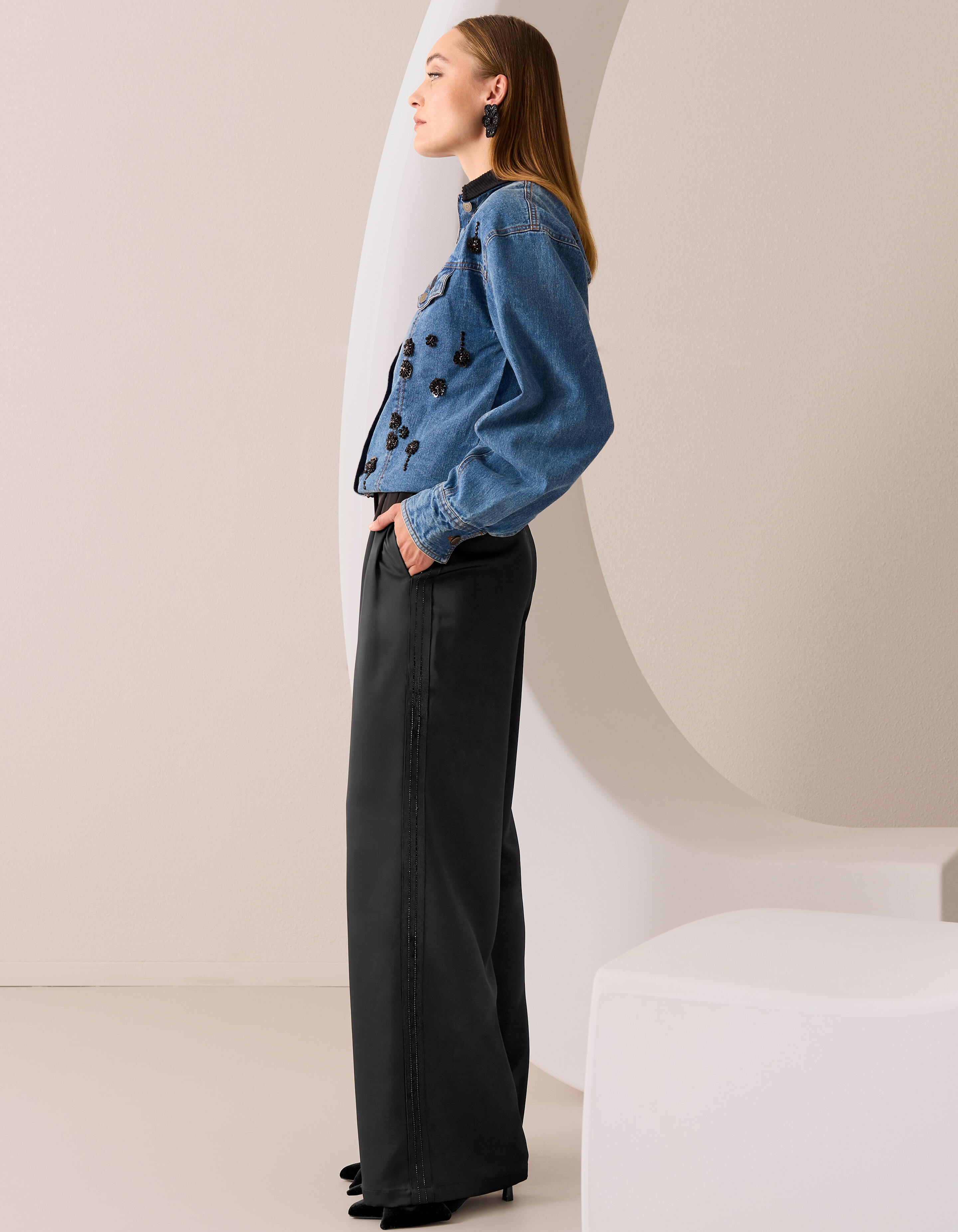 Embellished Denim Jack Blauw By Mieke SHOEBY WOMEN