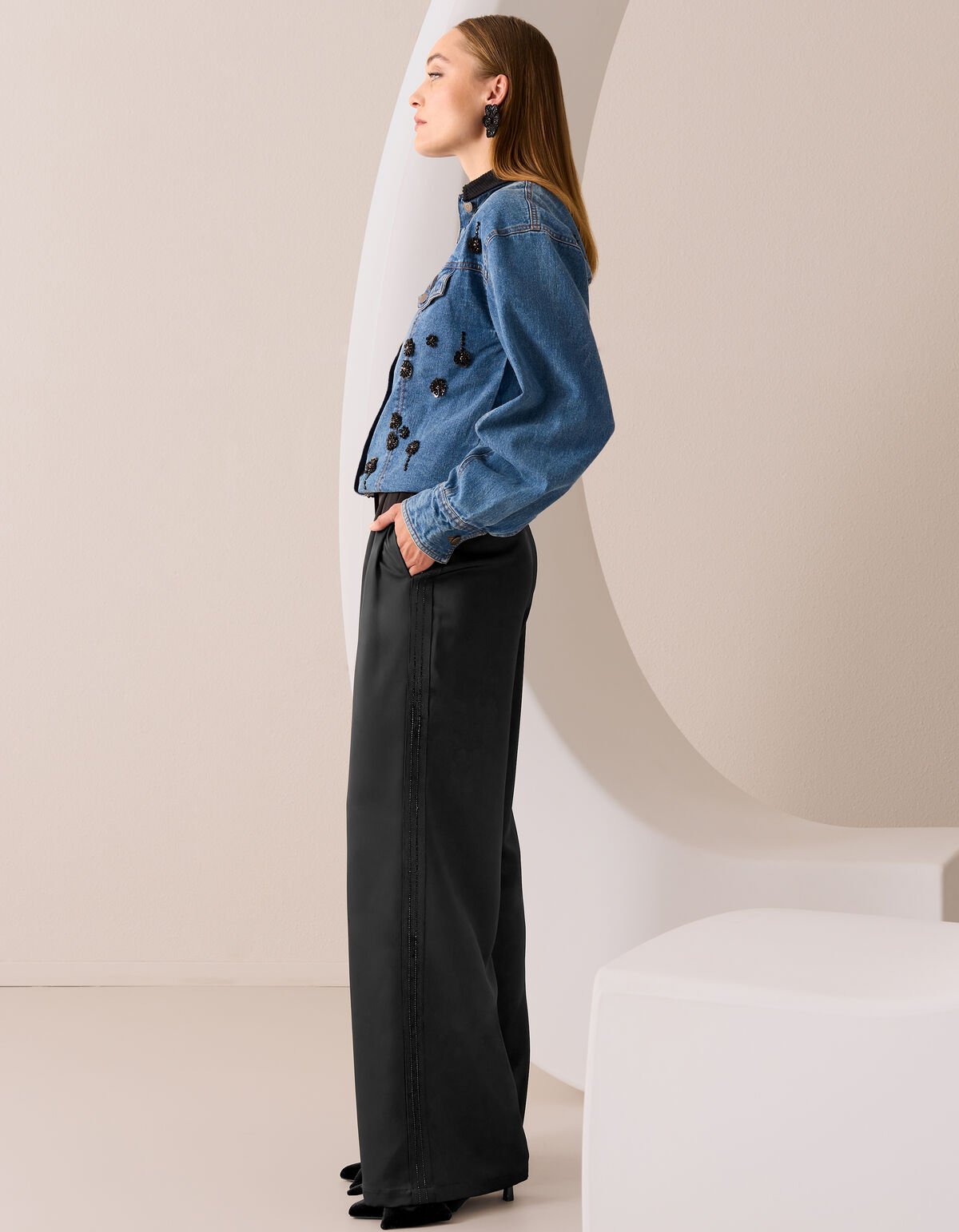 Embellished Denim Jack Blauw By Mieke SHOEBY WOMEN