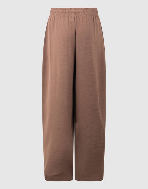Twist Wide Leg Broek Bruin SHOEBY GIRLS