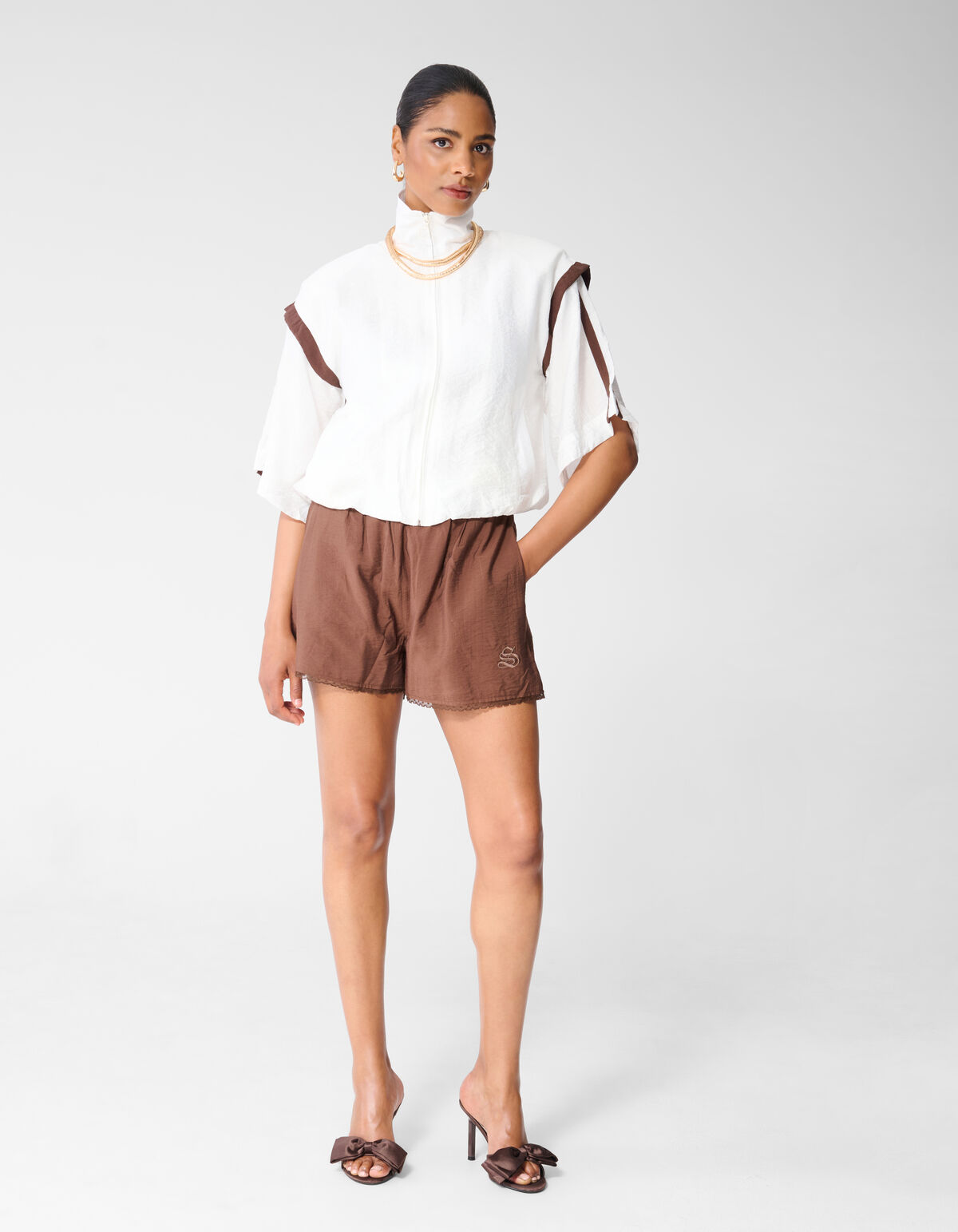 Sporty Tracksuit Blouse Gebroken Wit SHOEBY WOMEN