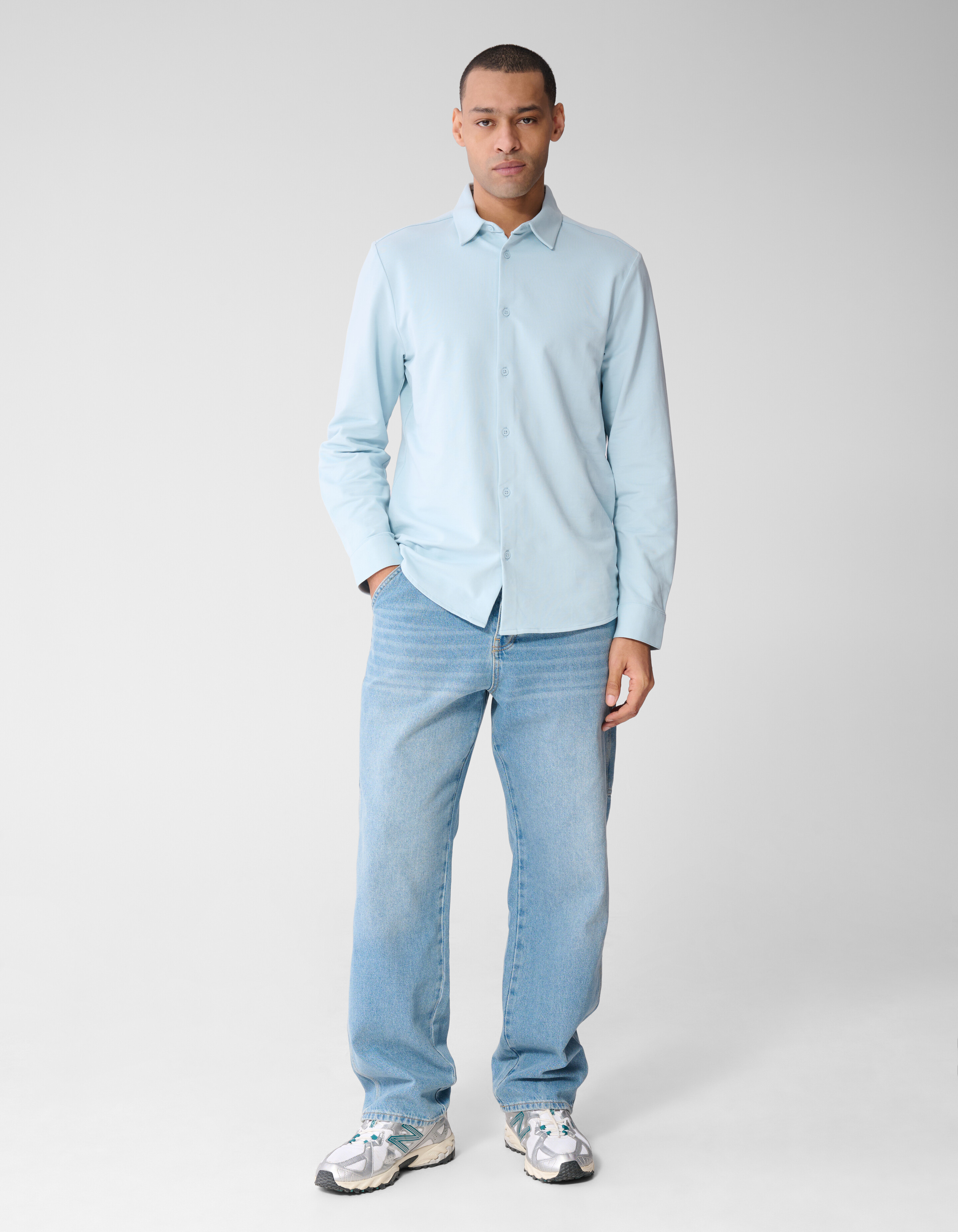 Jersey Longsleeve T-shirt Lichtblauw SHOEBY MEN