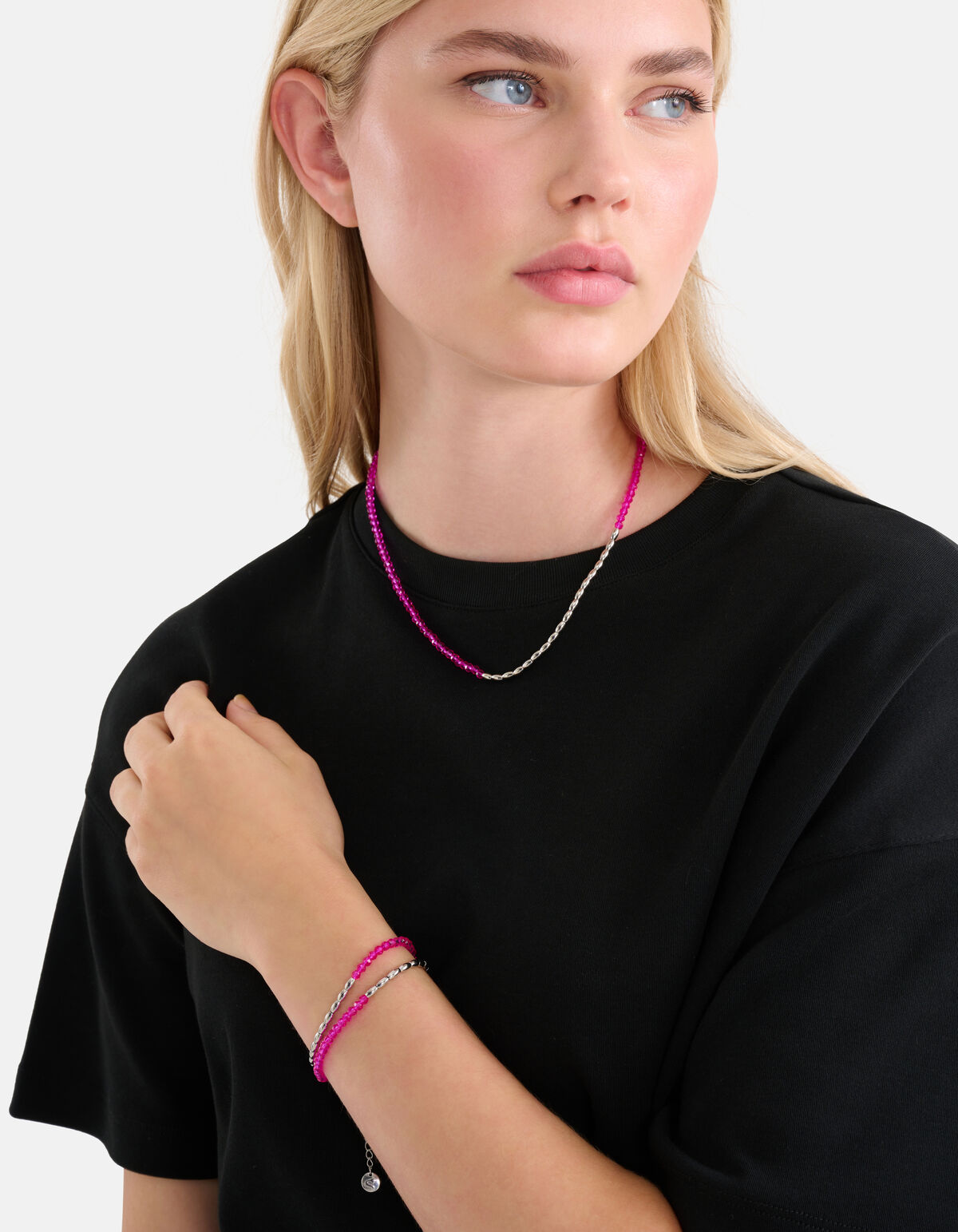 Beaded Armband Roze SHOEBY ACCESSOIRES