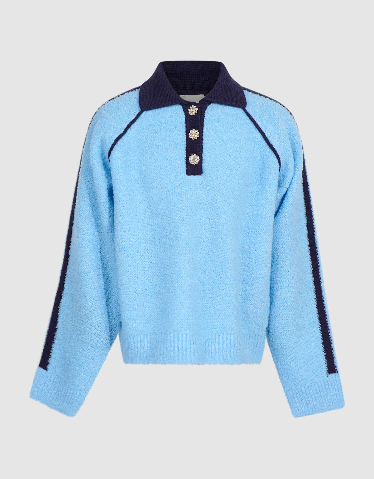 Gebreide Raglan Polo Lichtblauw SHOEBY GIRLS