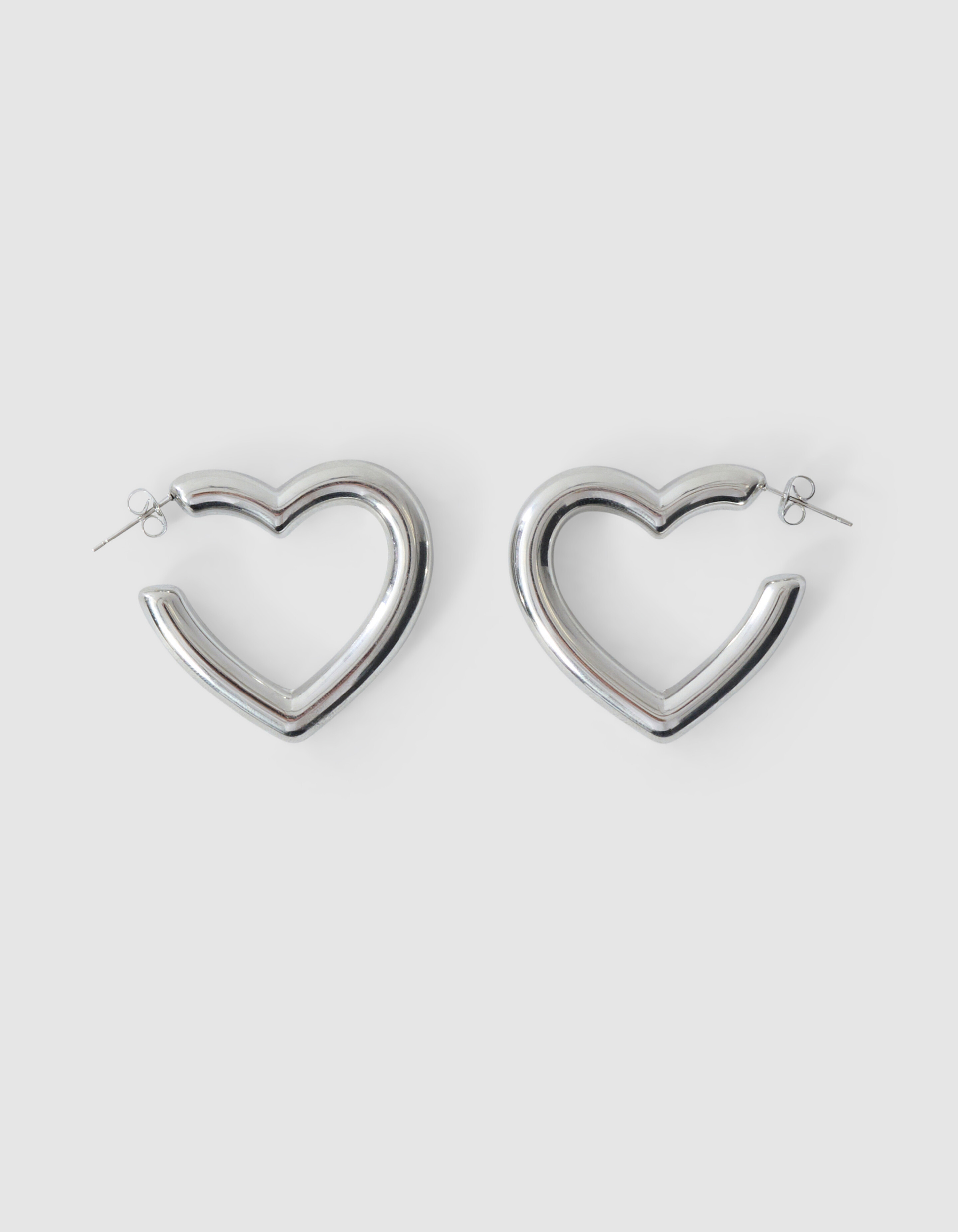 Bulky Heart Hoop Oorbellen Zilver SHOEBY ACCESSOIRES