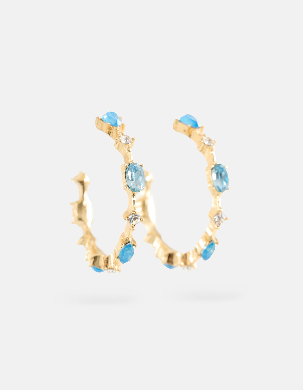 Gekleurde Stenen Oorbellen Blauw SHOEBY ACCESSOIRES
