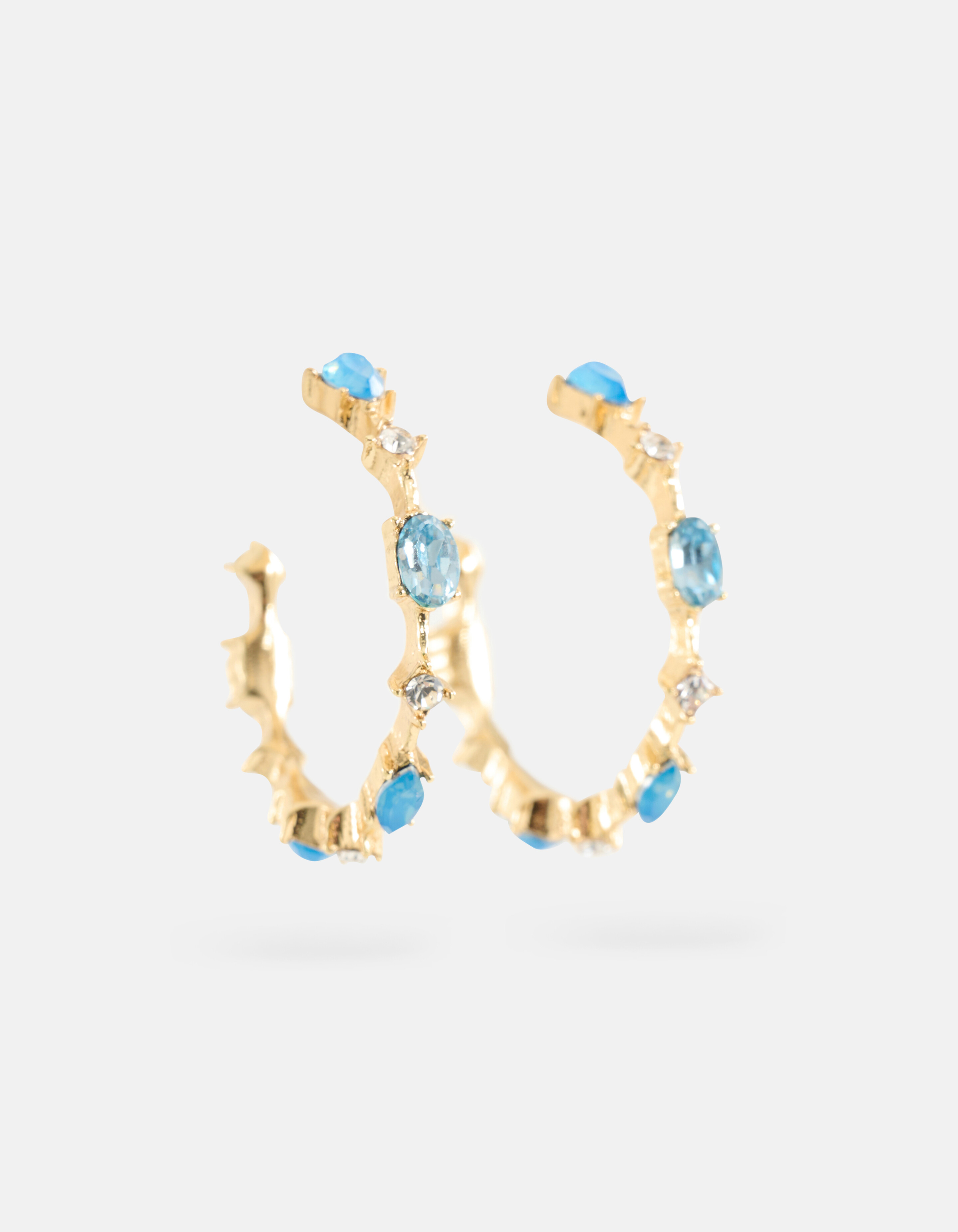 Gekleurde Stenen Oorbellen Blauw SHOEBY ACCESSOIRES