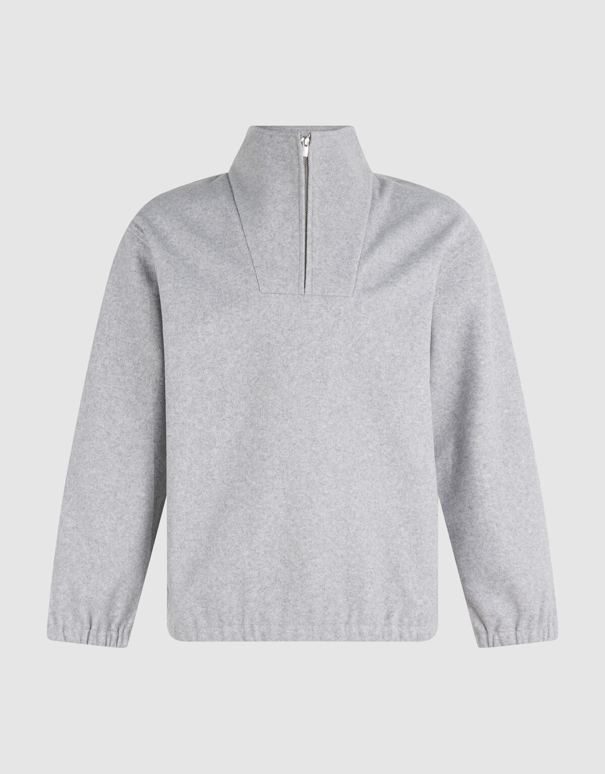 Zip High Neck Sweater Lichtgrijs SHOEBY MEN