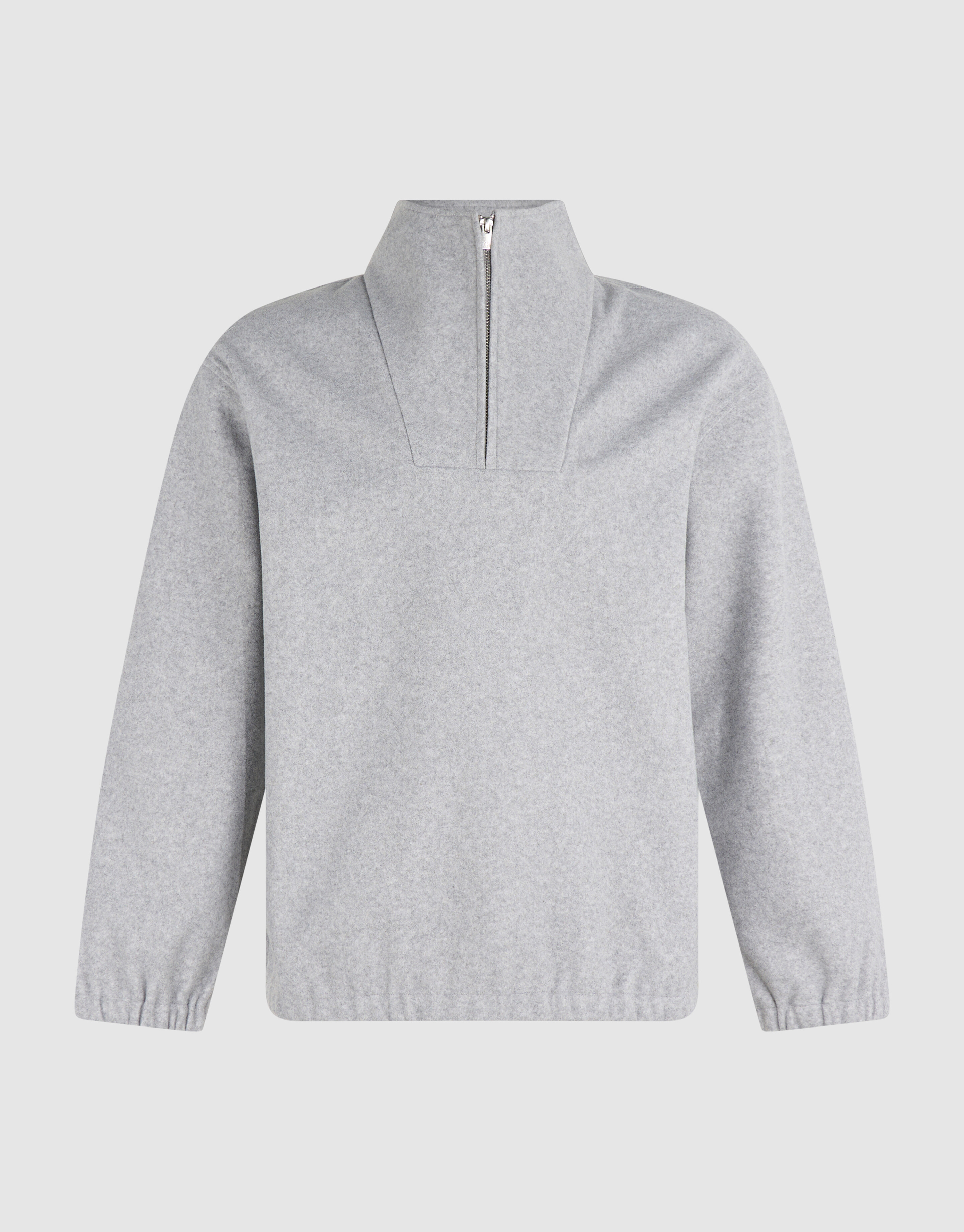 Zip High Neck Sweater Lichtgrijs SHOEBY MEN