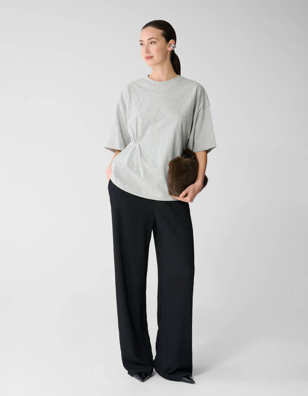 Knot T-shirt Lichtgrijs SHOEBY WOMEN