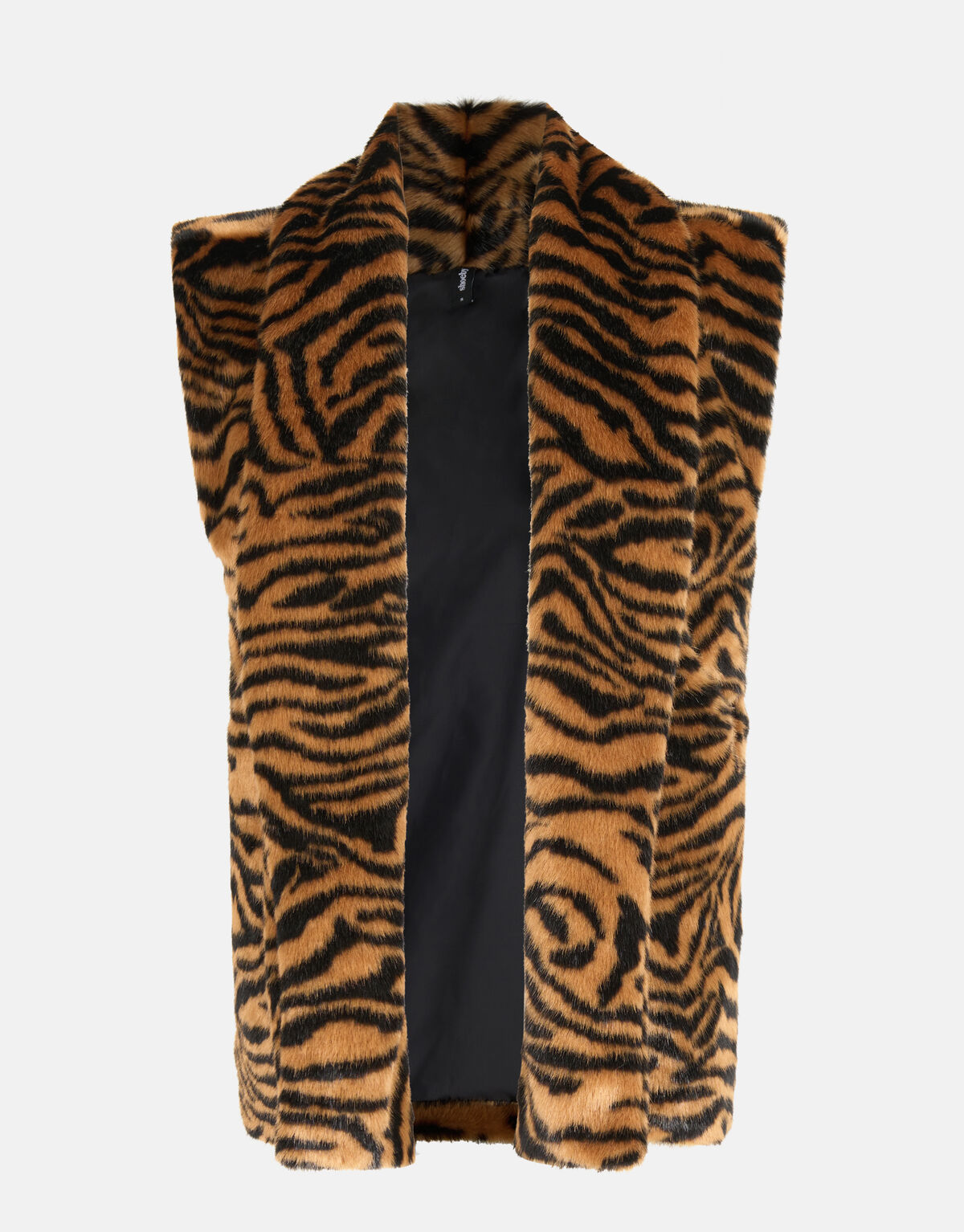Tijgerprint Faux Fur Gilet Bruin SHOEBY WOMEN