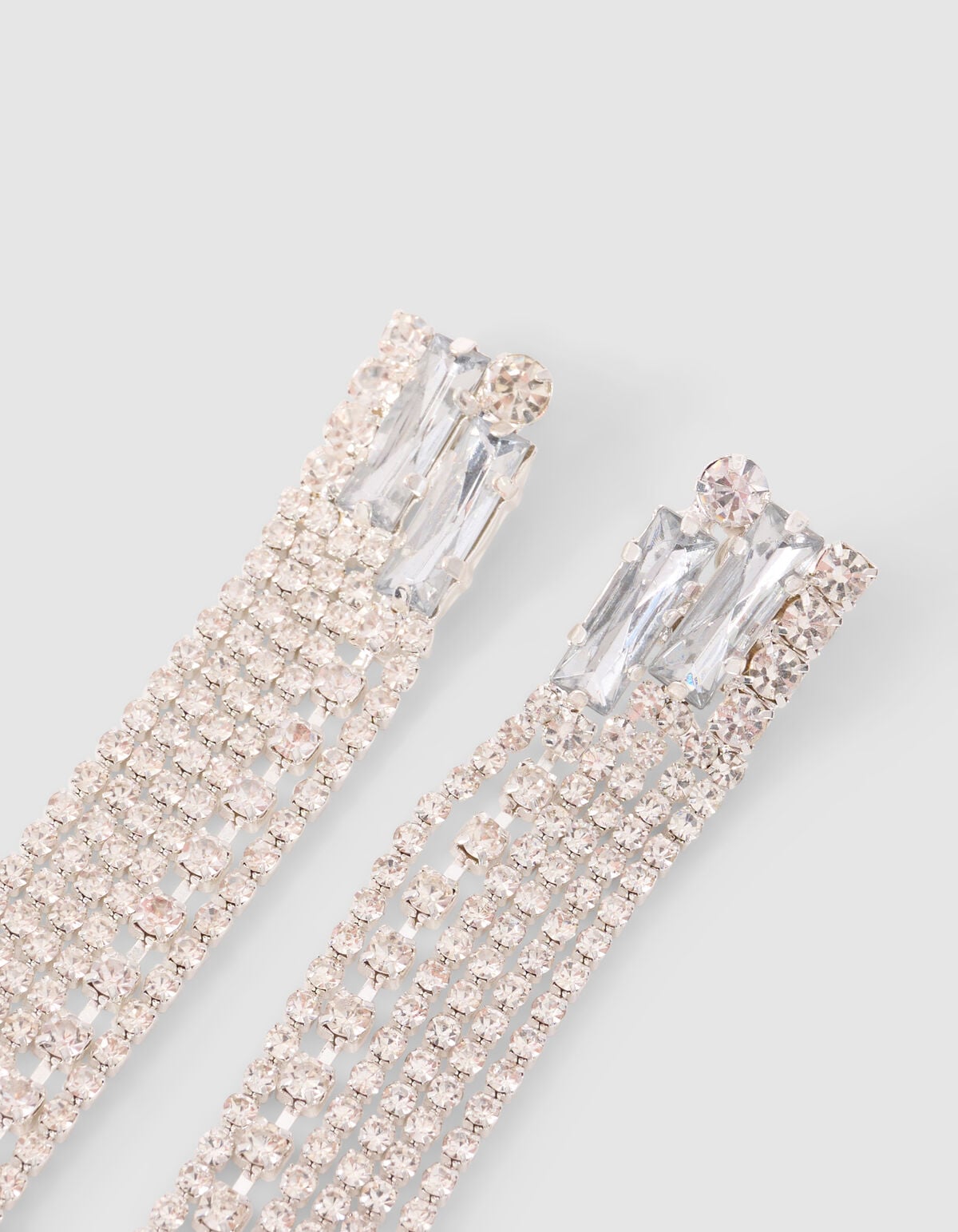 Long Strass Oorbellen Zilver SHOEBY ACCESSOIRES