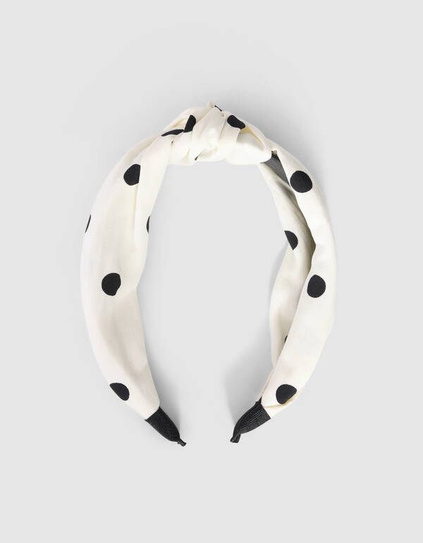 Polkadot Knot Haarband Zwart/Wit SHOEBY ACCESSOIRES