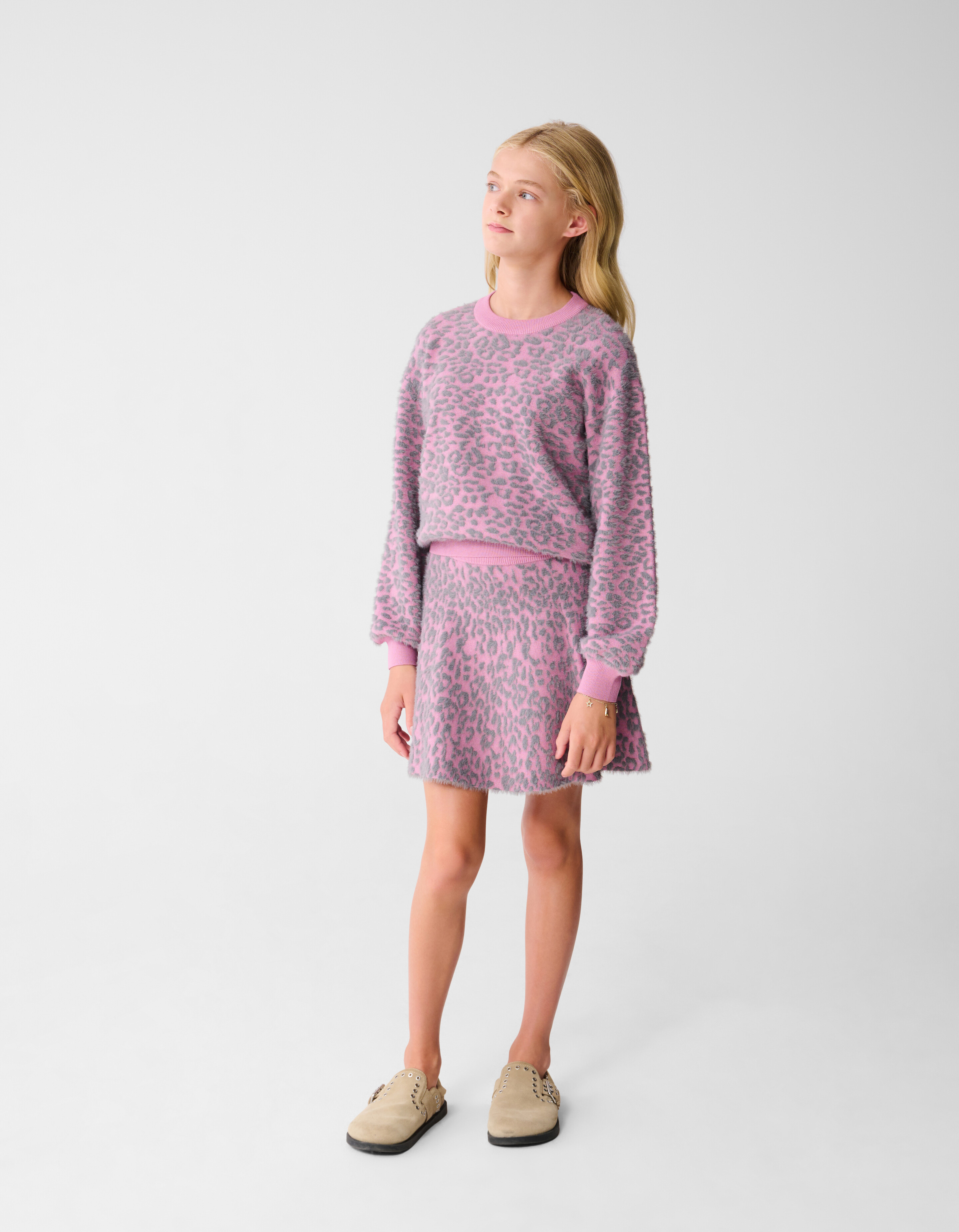 Leopard Knit Rok Roze SHOEBY GIRLS