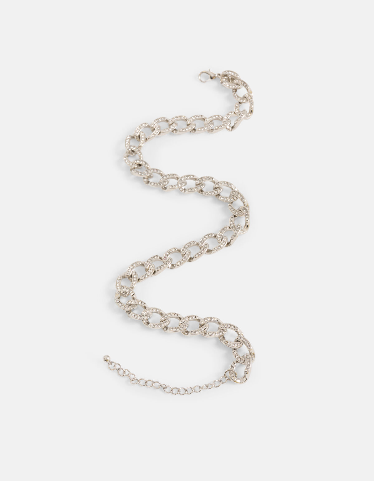 Strass Chain Ketting Zilver SHOEBY ACCESSOIRES