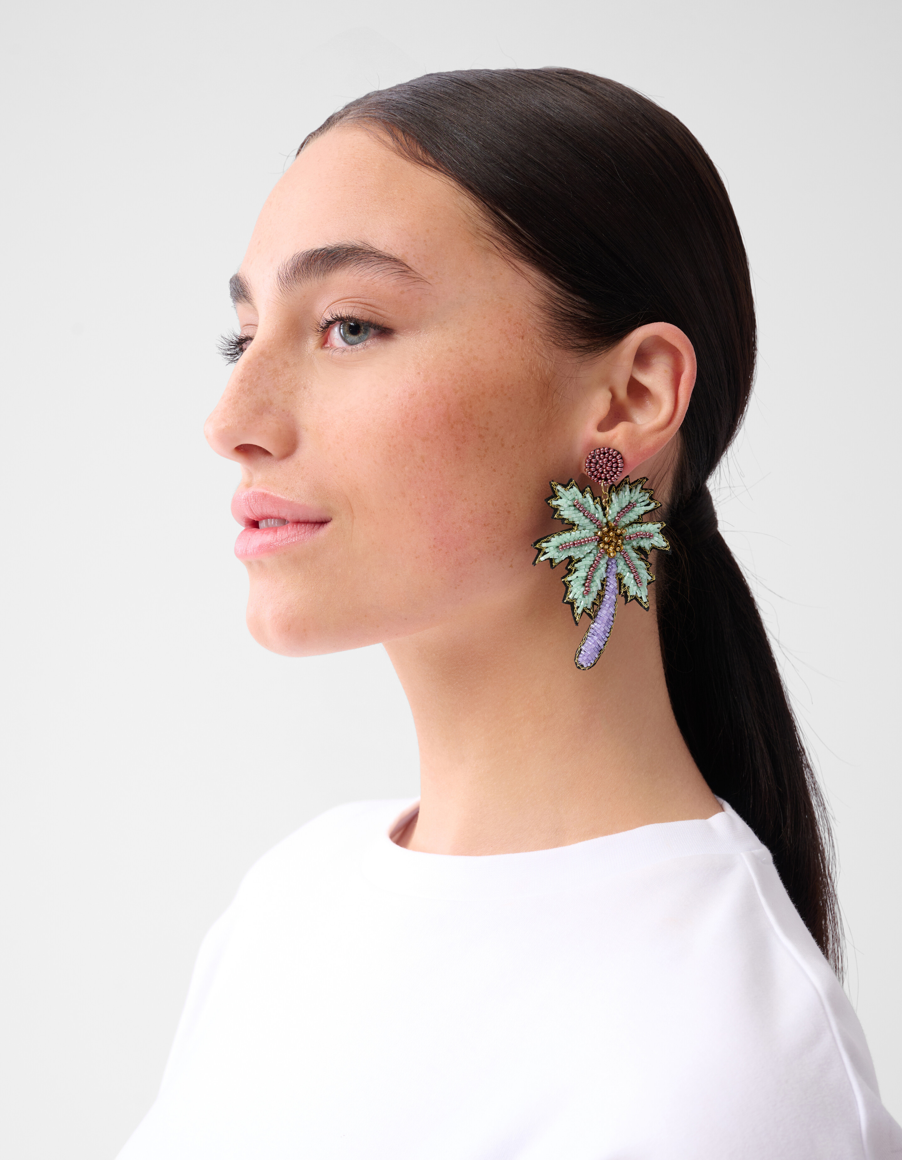 Beaded Palmboom Oorbellen Lichtpaars SHOEBY ACCESSOIRES
