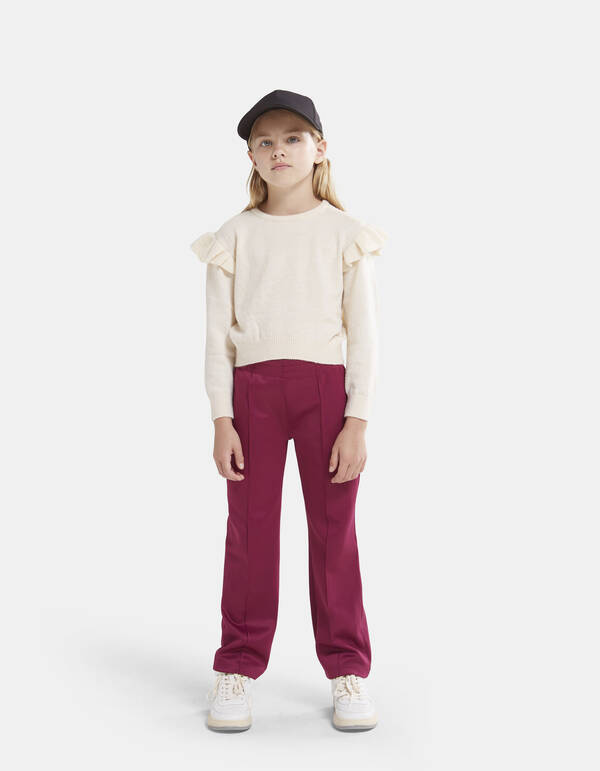 Shoulder Ruffle Pullover SHOEBY GIRLS