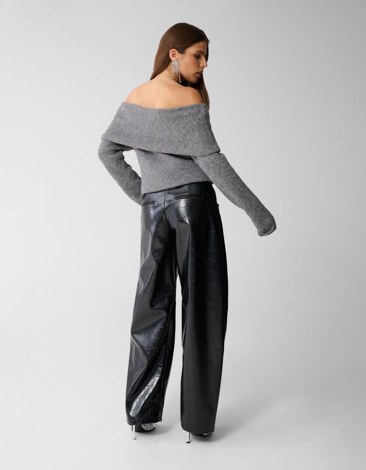 Off Shoulder Trui Grijs SHOEBY WOMEN