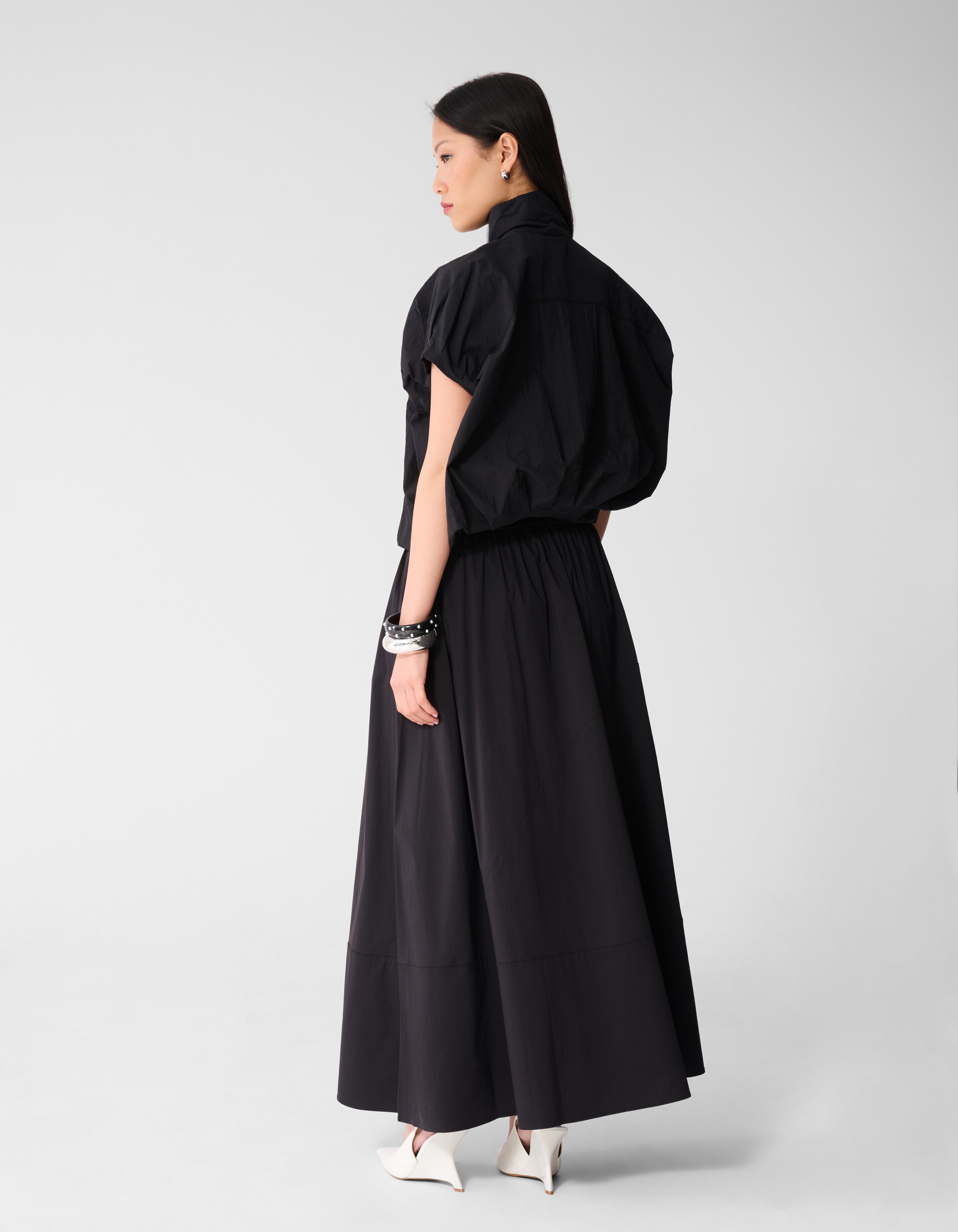 Oversized Balloon Fit Blouse Zwart SHOEBY WOMEN