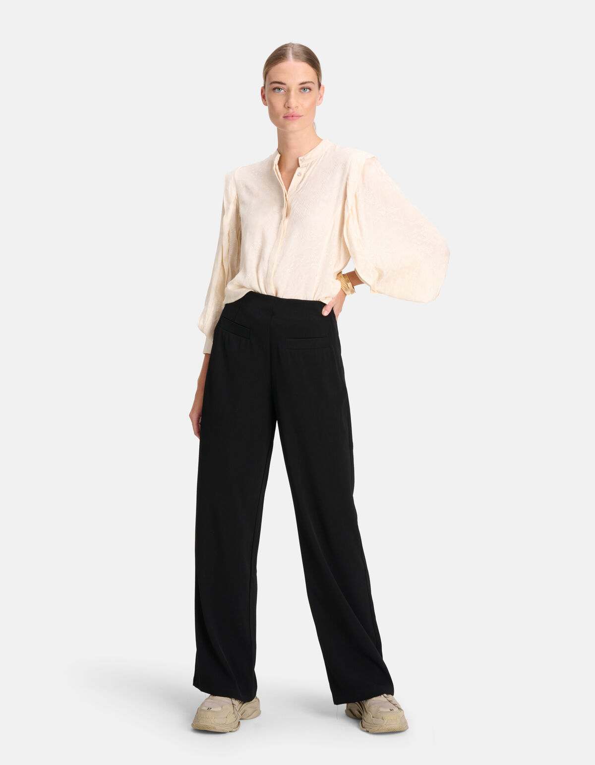 Jacquard Blouse Gebroken Wit By Mieke SHOEBY WOMEN