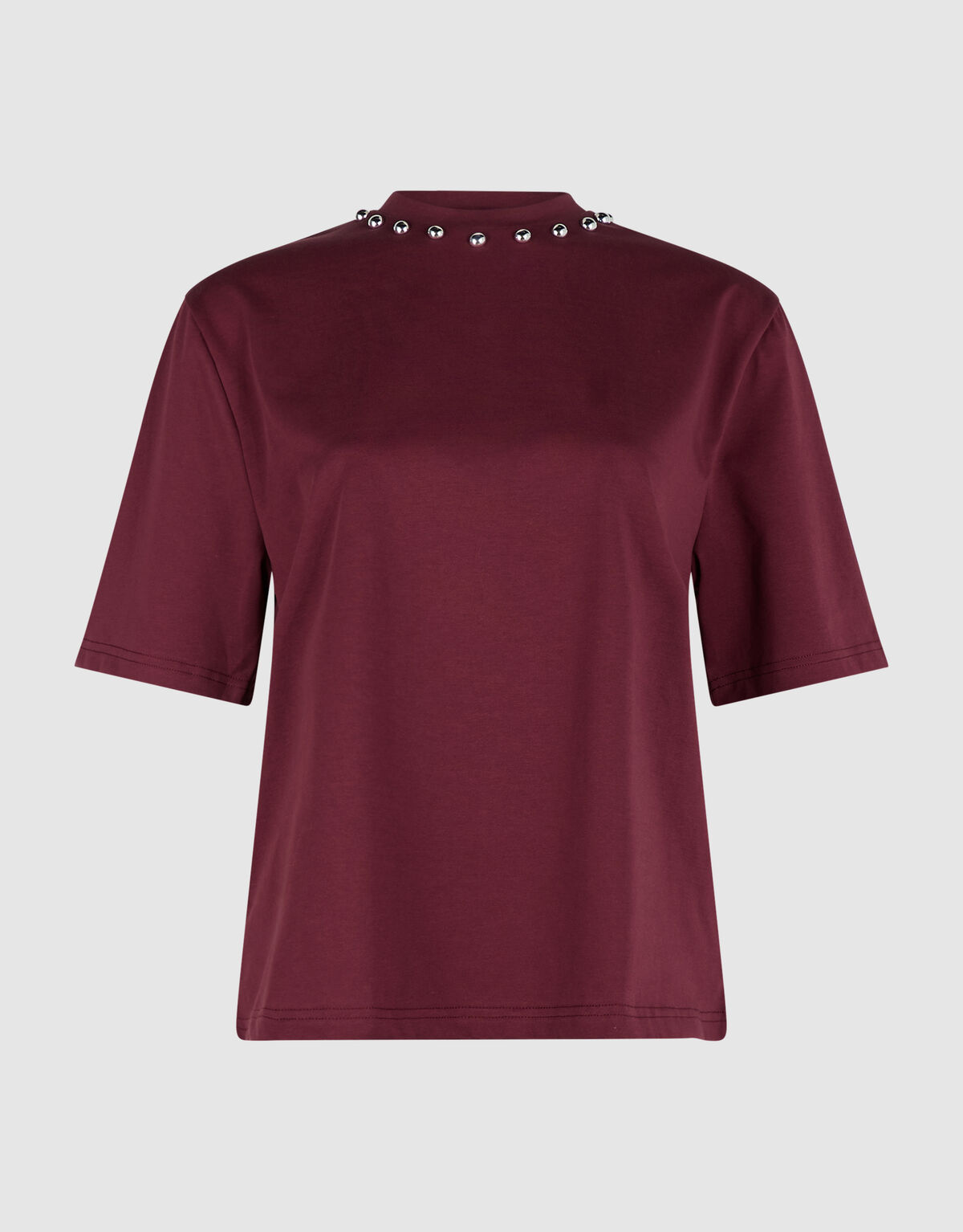 Studded T-shirt Donkerrood SHOEBY WOMEN