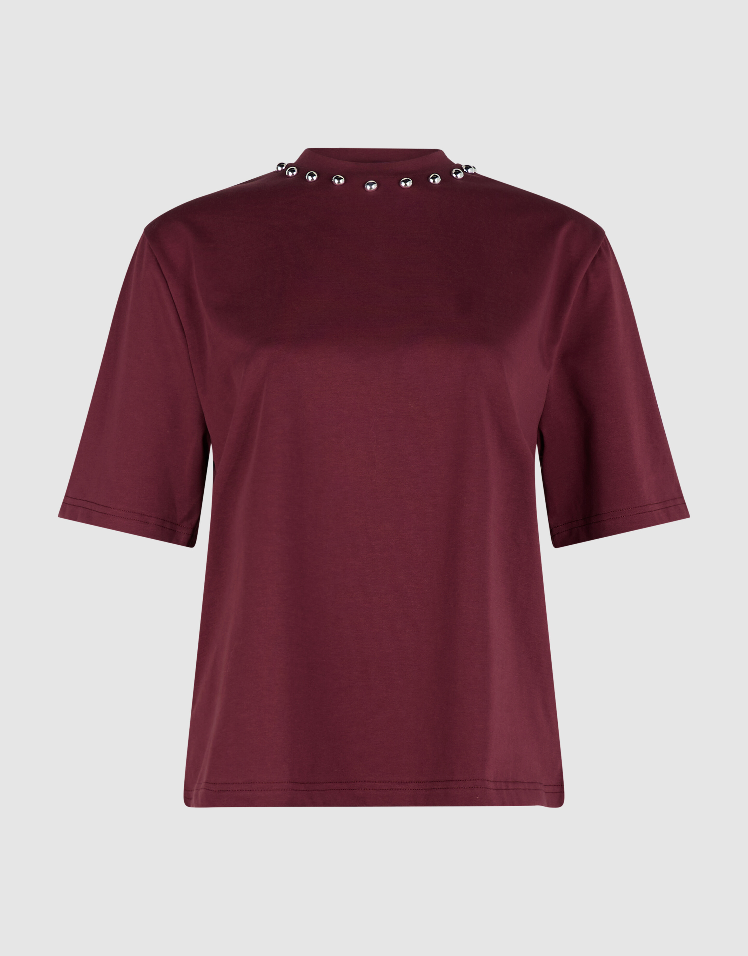 Studded T-shirt Donkerrood SHOEBY WOMEN