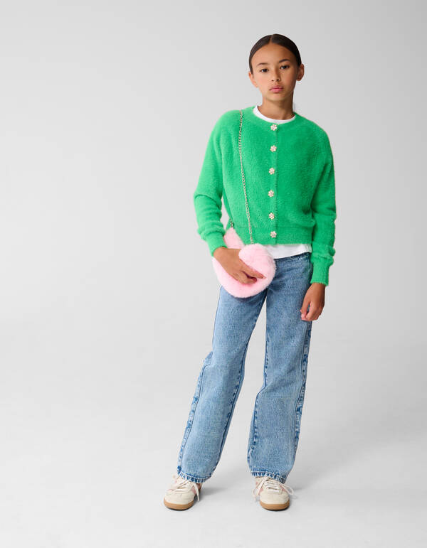 Harig Strass Vest Groen SHOEBY GIRLS