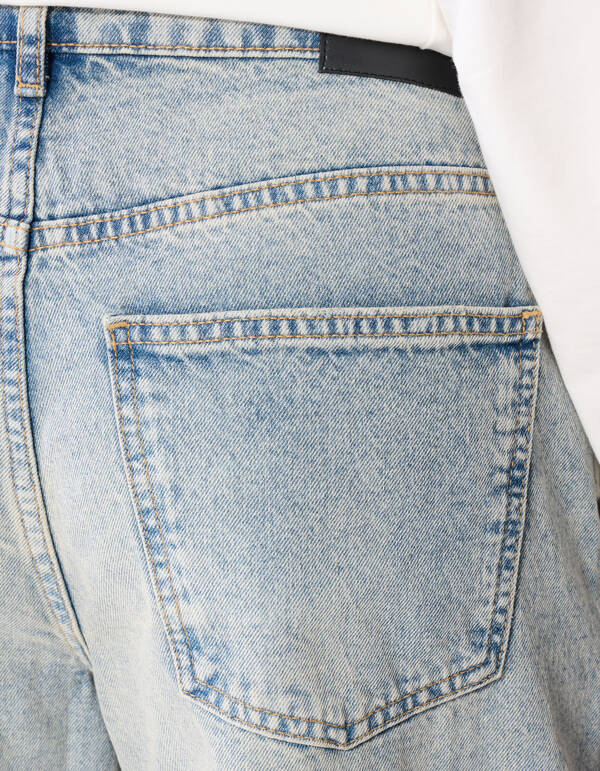 Curved Wide Leg Fit Jeans Mediumstone SHOEBY WOMEN