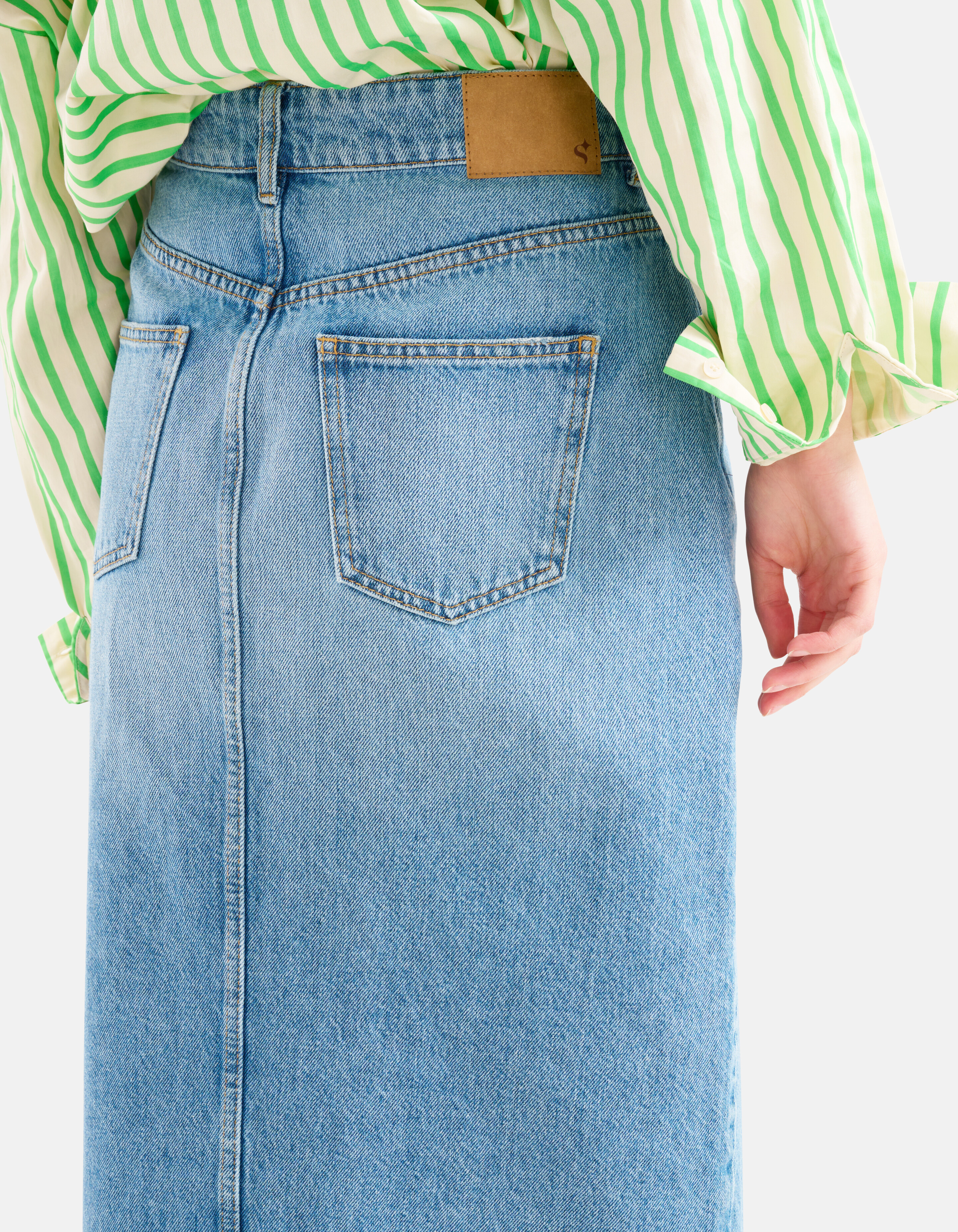 Denim Midi Rok Blauw SHOEBY WOMEN