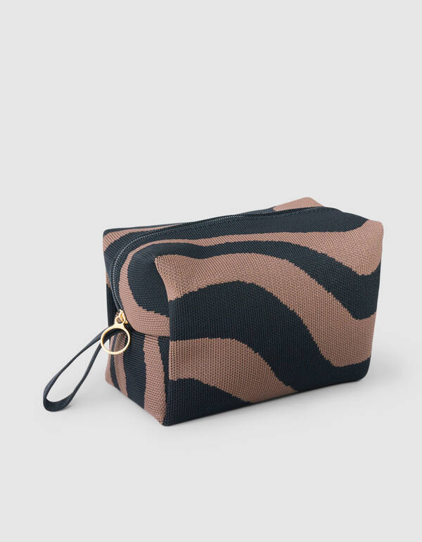 Knitted Toilettas Zwart/Bruin SHOEBY ACCESSOIRES