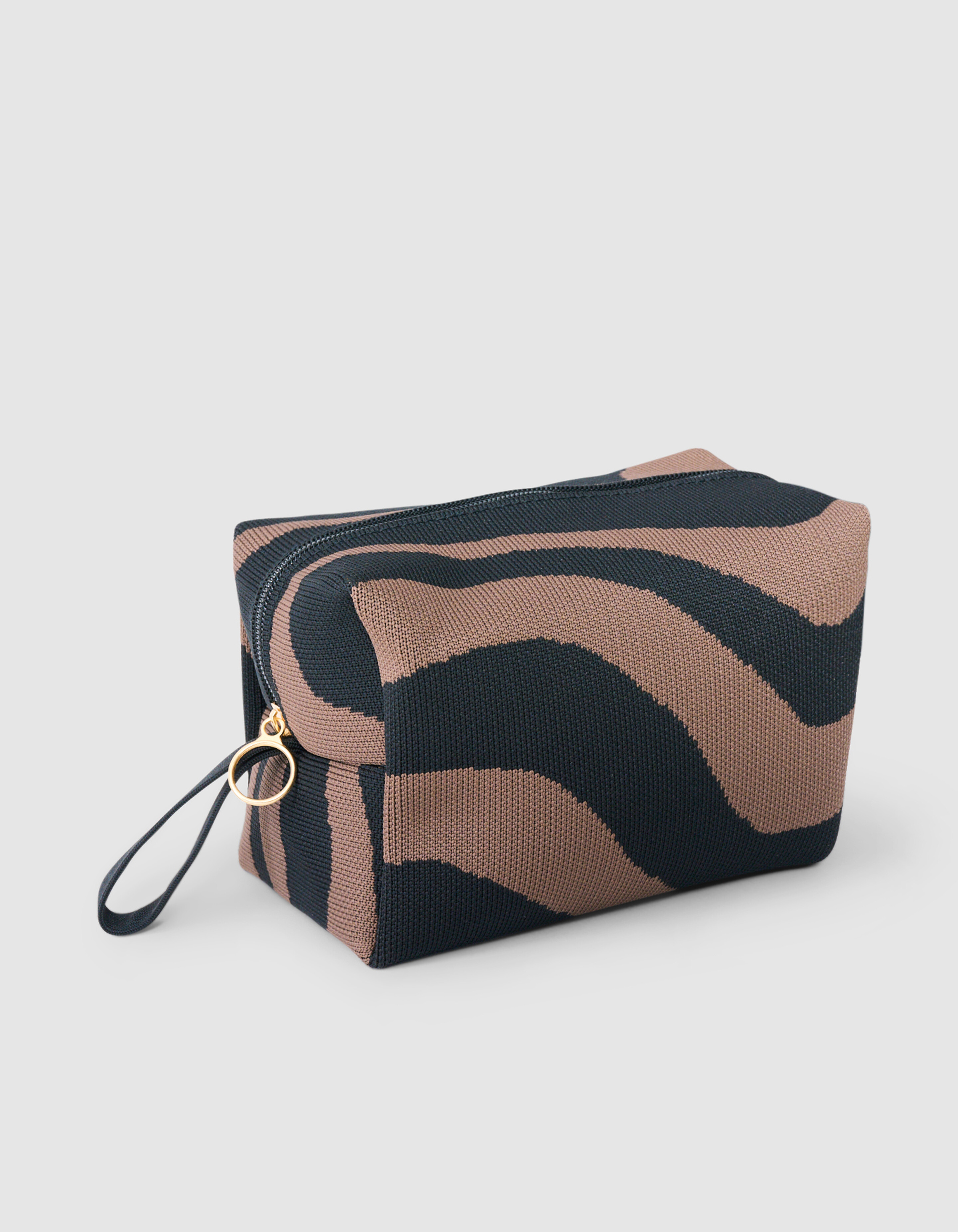 Knitted Toilettas Zwart/Bruin SHOEBY ACCESSOIRES
