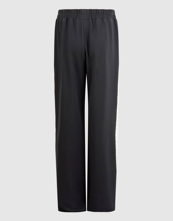 Studded Wide Leg Broek Donkergrijs SHOEBY GIRLS