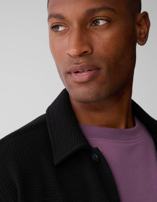 Waffle Overshirt Zwart SHOEBY MEN