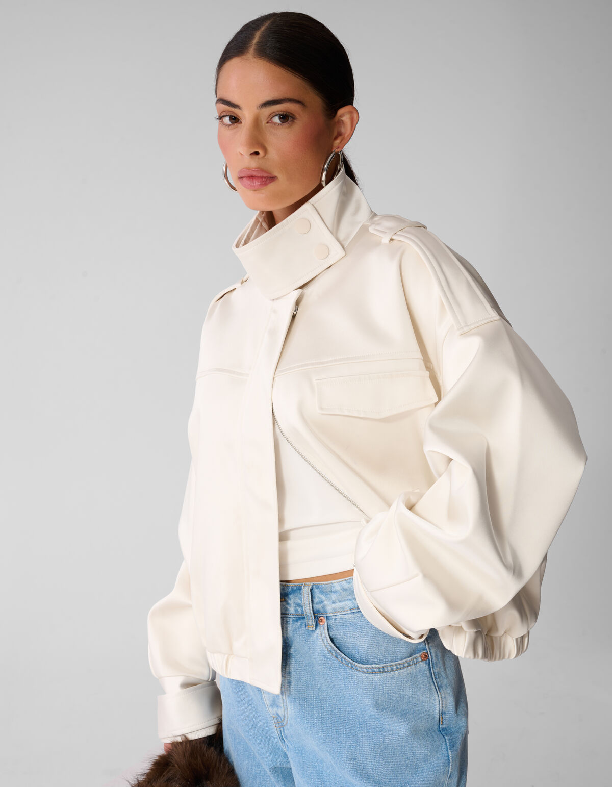 Oversized Bomberjack Gebroken Wit By Anna SHOEBY WOMEN
