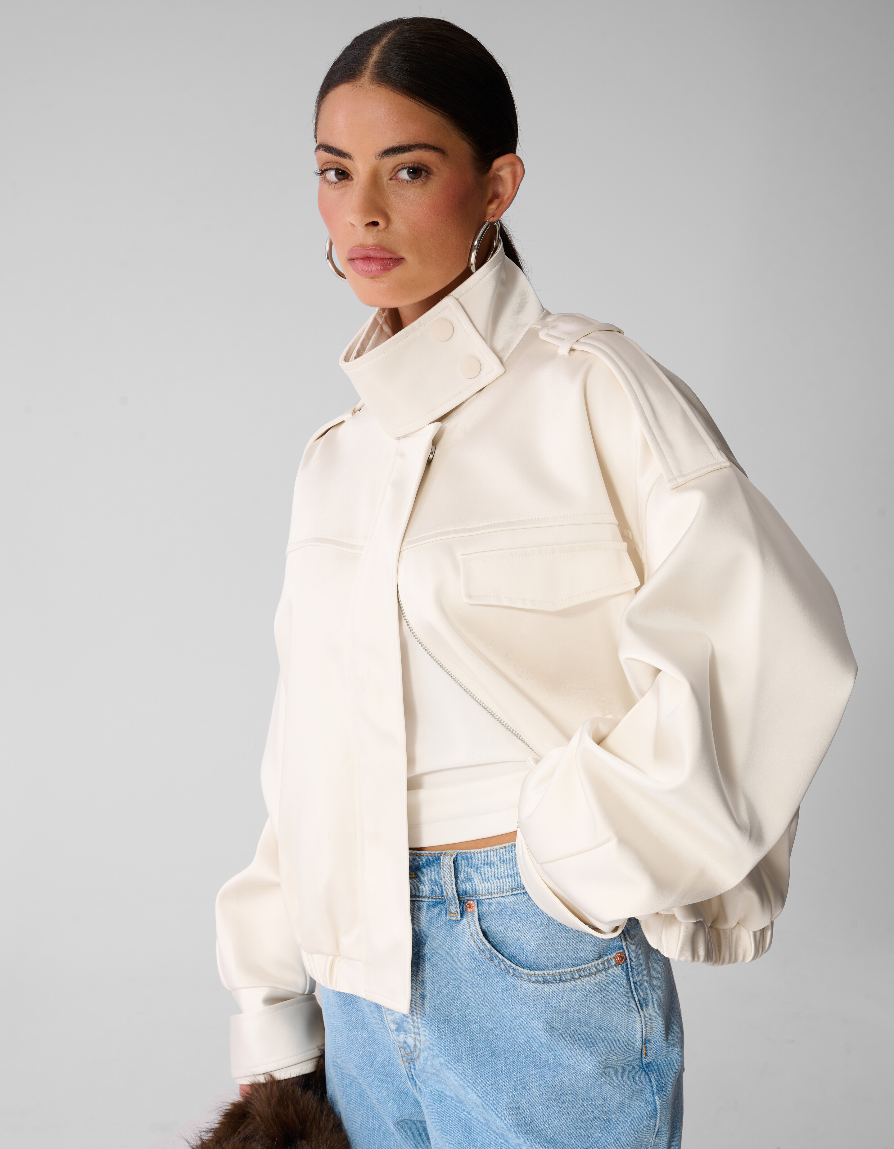 Oversized Bomberjack Gebroken Wit By Anna SHOEBY WOMEN
