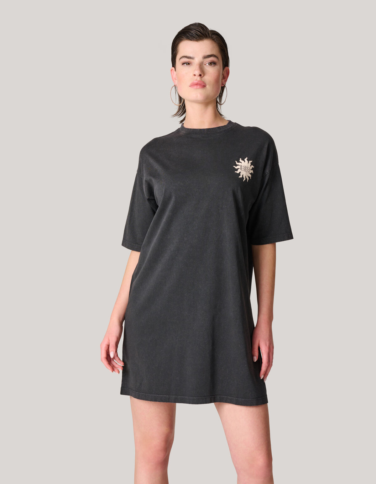 Washed T-Shirt Jurk Donkergrijs SHOEBY WOMEN