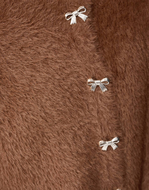 Harig Strik Vest Bruin SHOEBY GIRLS