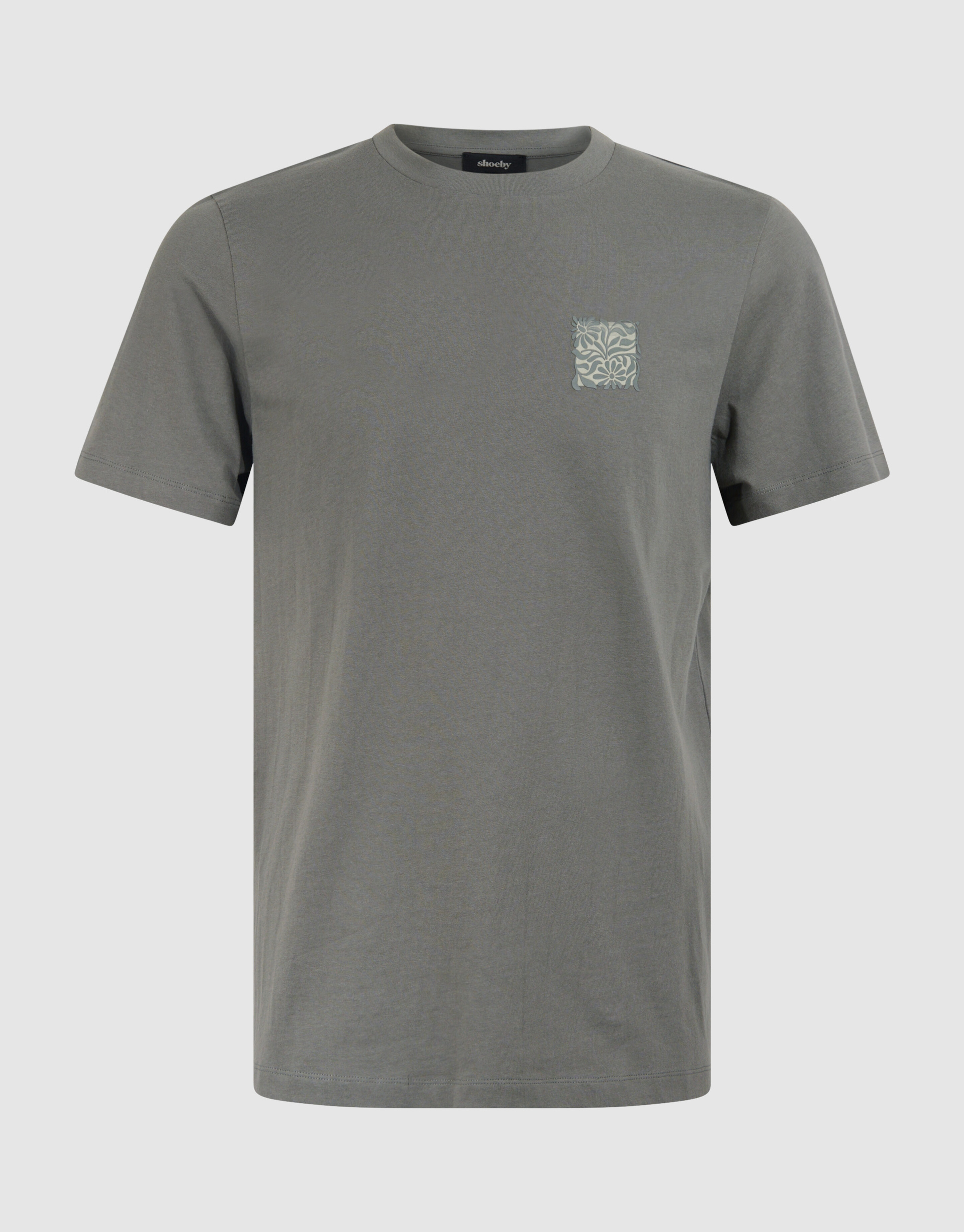 Flower Block T-shirt Donkergroen SHOEBY MEN