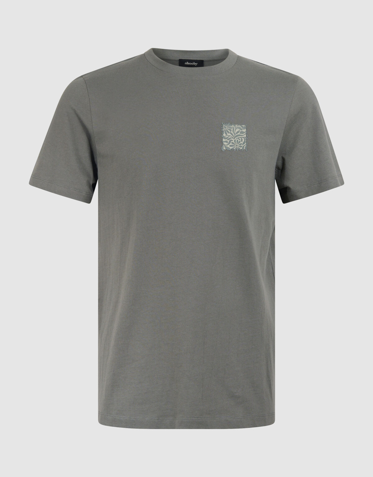 Flower Block T-shirt Donkergroen SHOEBY MEN