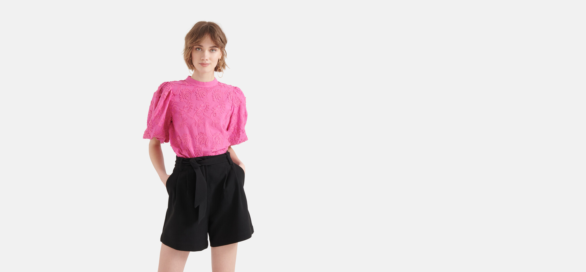 Embroidery Top Roze SHOEBY WOMEN