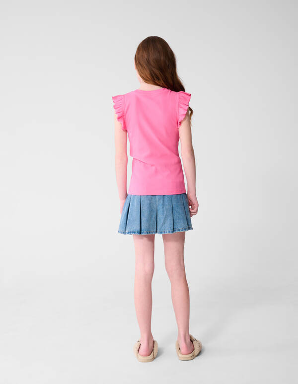 Ruffle Heart Top Roze SHOEBY GIRLS