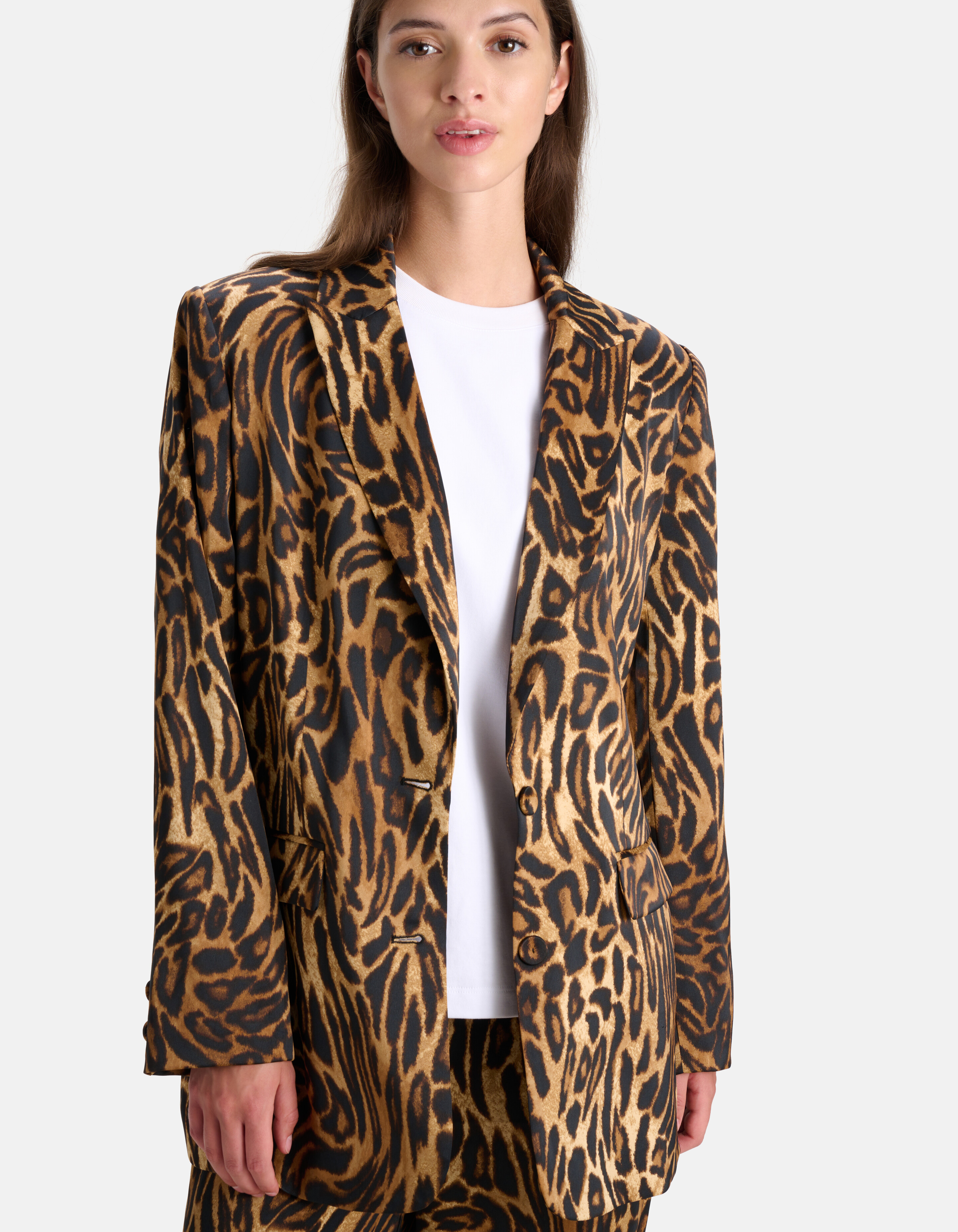 Leopard Satin Blazer SHOEBY WOMEN