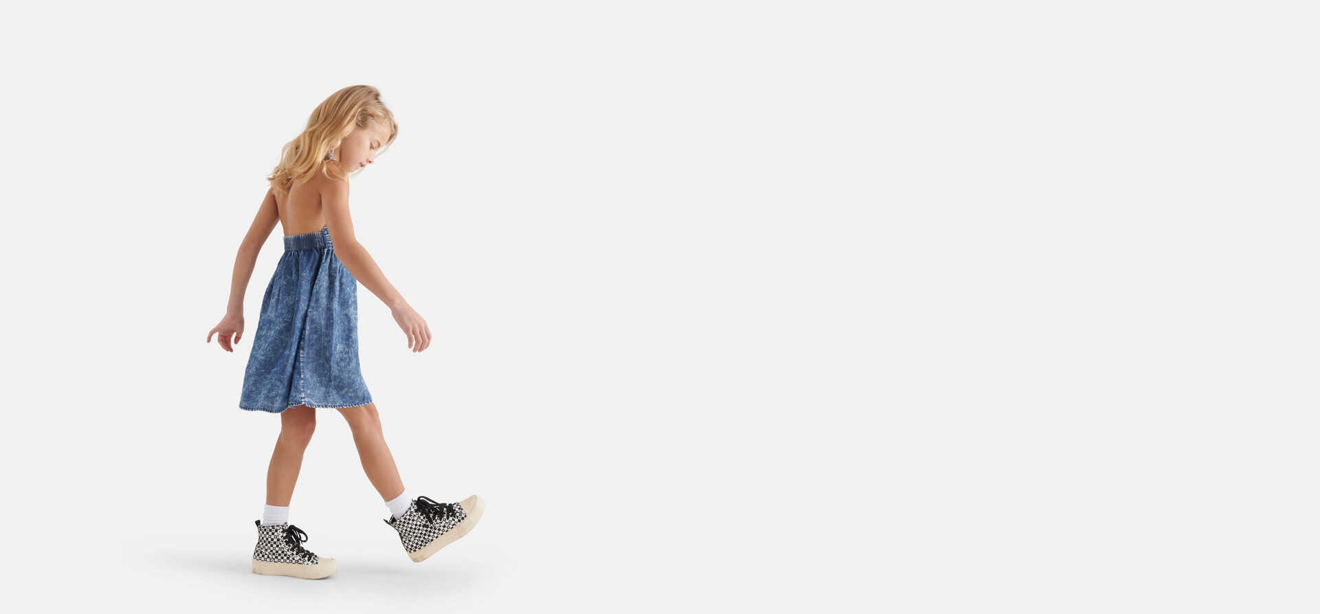 Braided Jurk Lichtblauw SHOEBY GIRLS
