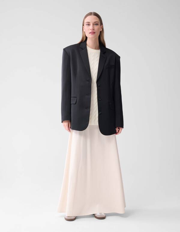 Satijnen Oversized Blazer Zwart By Lonneke SHOEBY WOMEN