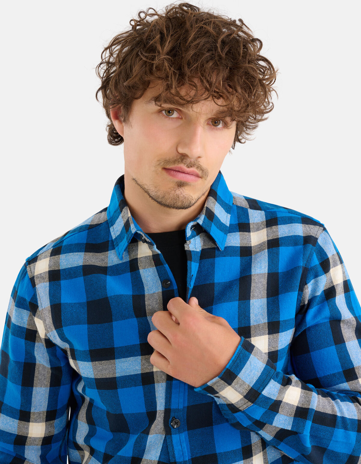 Ruiten Overhemd Blauw SHOEBY MEN