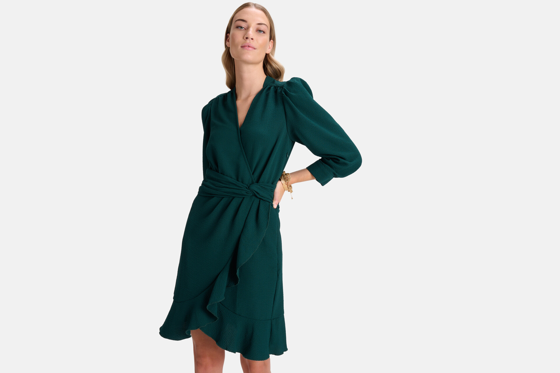 Gedrapeerde Jurk Groen By Fred SHOEBY WOMEN