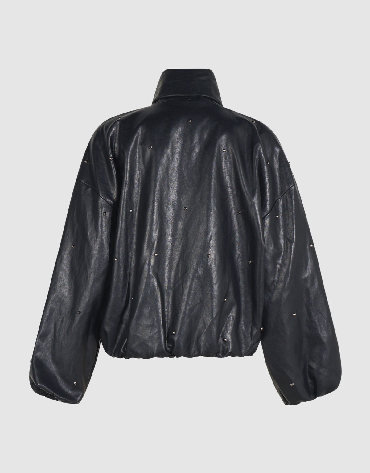 Studded Vegan Leren Bomber Jack Zwart By Mieke SHOEBY WOMEN
